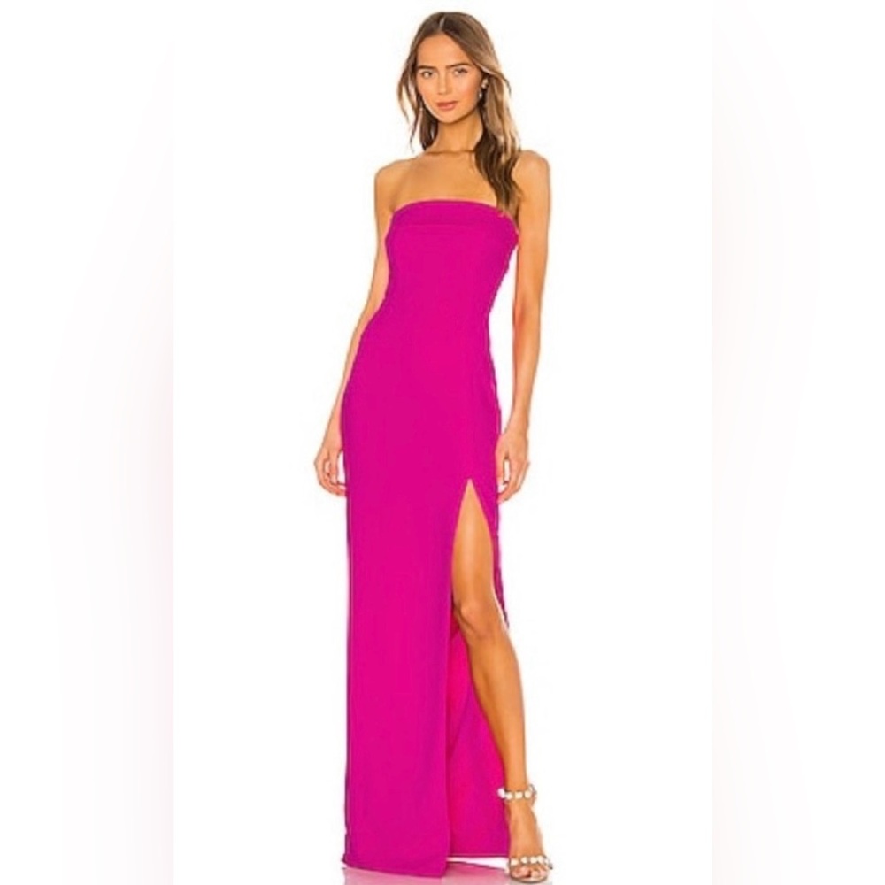 Jay Godfrey pink strapless long dress